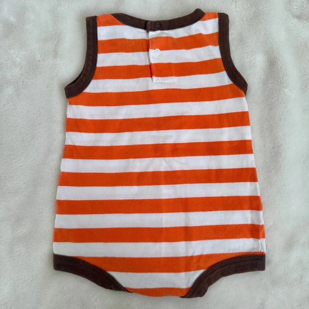 Koala Baby‎ Orange Striped Giraffe Romper Bodysuit Size 3 Months